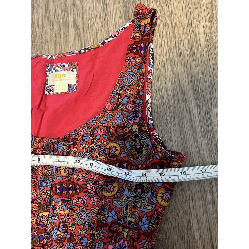 Maeve for Anthro Violette Sleeveless Tank Midi Dress Boho Women's 6 Floral Print - Picture 12 of 16